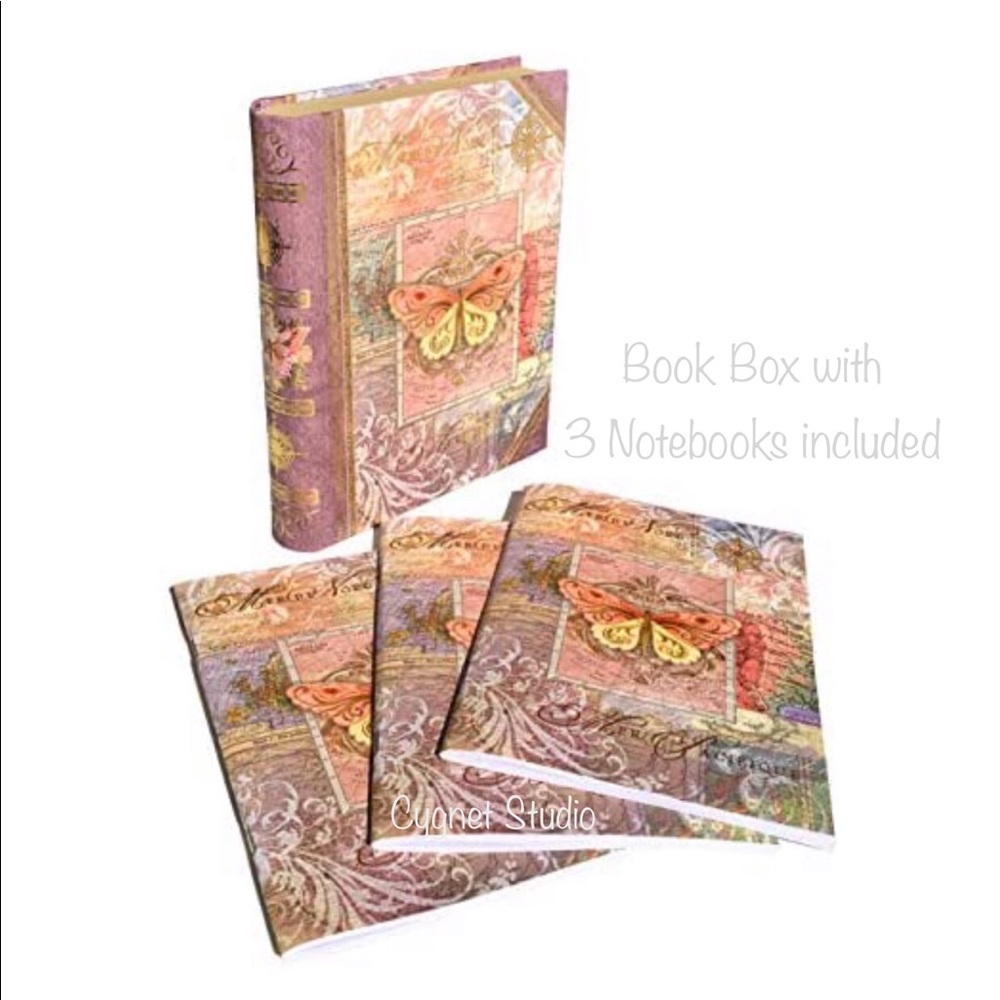 Pooch & Sweetheart Butterfly Map Notebook Journals in Book Box 76980